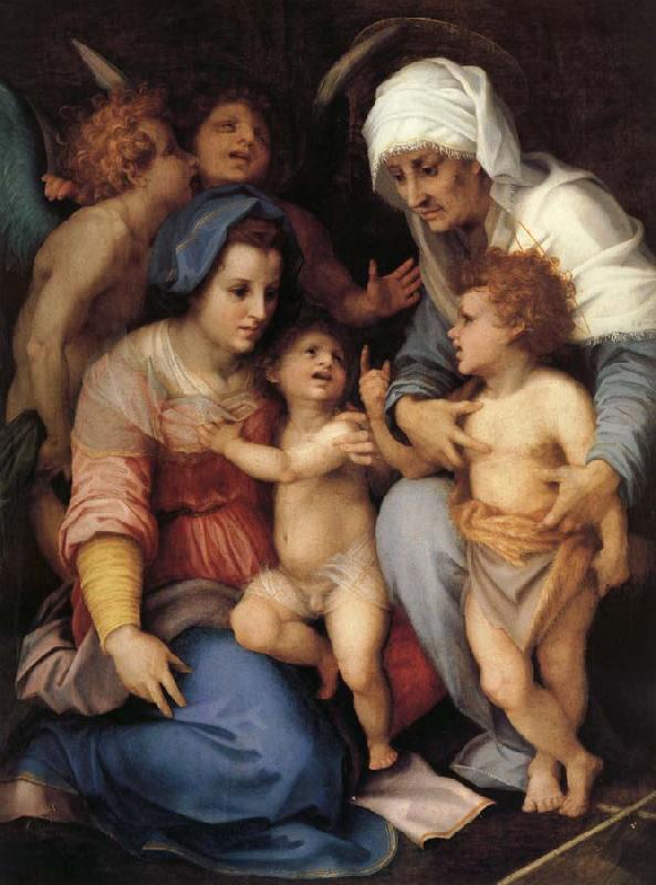 Andrea del Sarto,Andrea d Agnolo di Francesco dit Sainte Famille aux Anges oil painting image